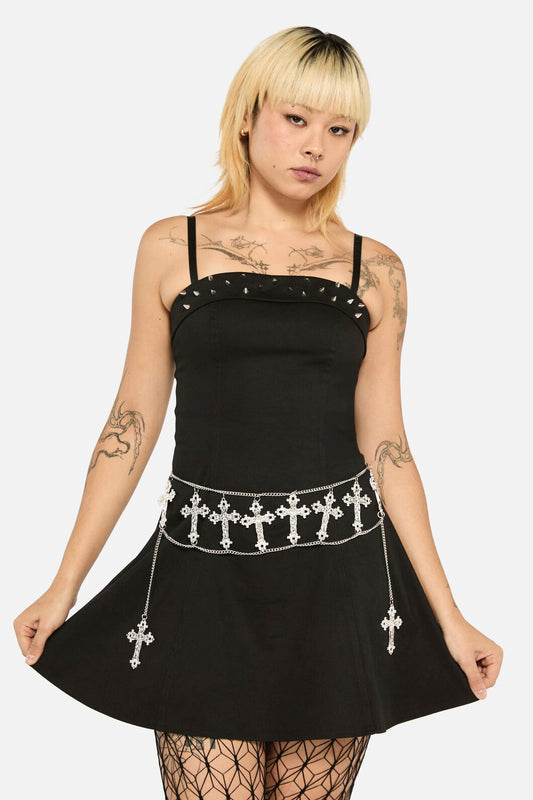 Black Friday - Extreme Cross Waist Chain - silver