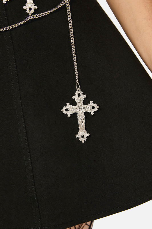 Black Friday - Extreme Cross Waist Chain - silver