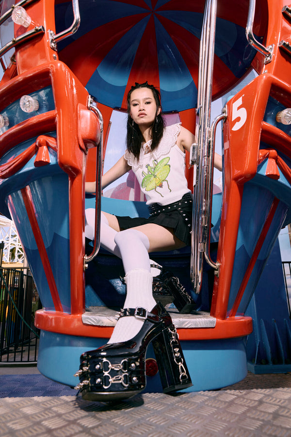 Black Friday - Spiked & Buckled Heels - black