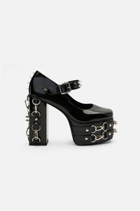 Black Friday - Spiked & Buckled Heels - black