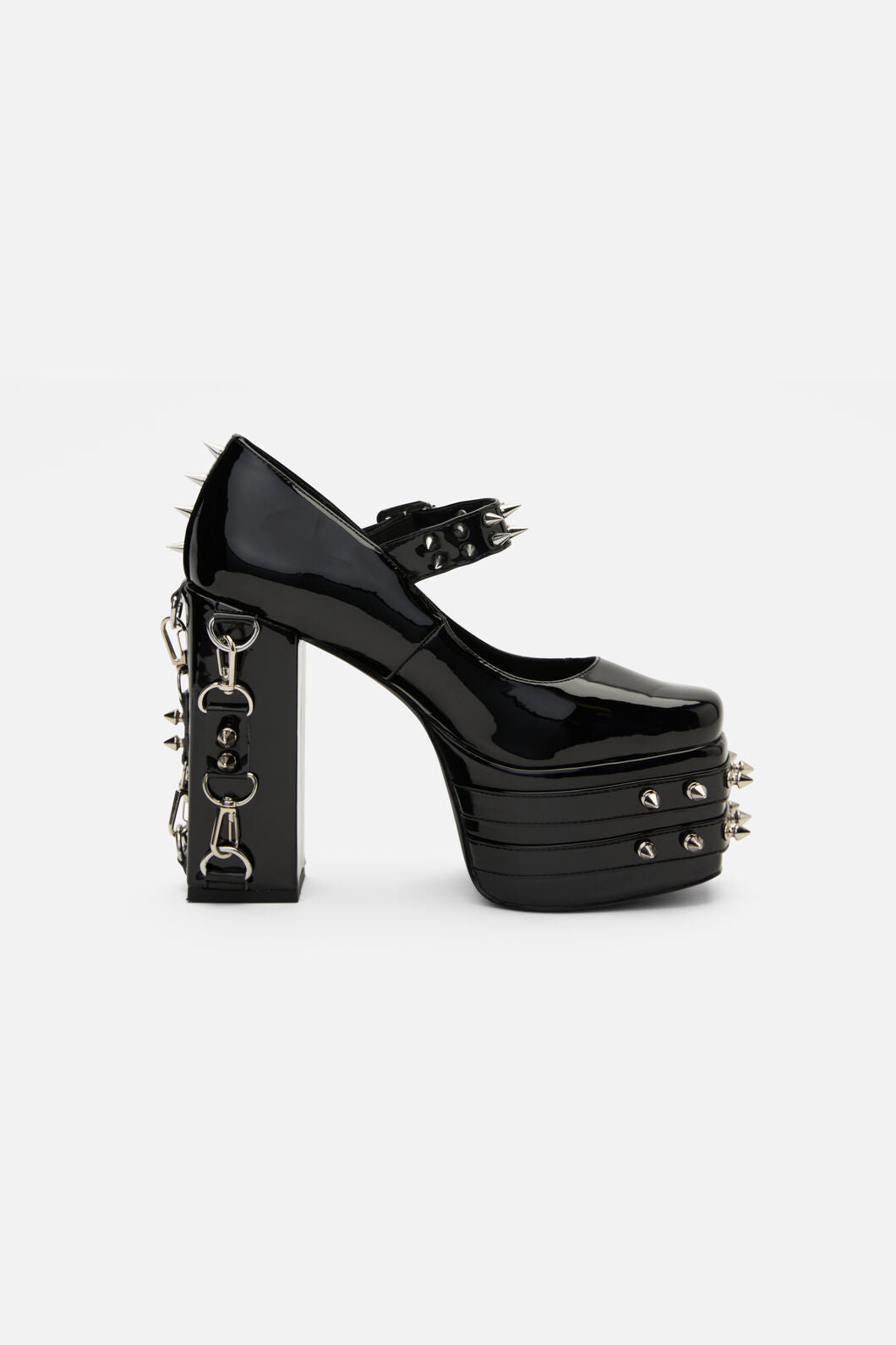 Black Friday - Spiked & Buckled Heels - black