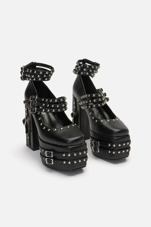 Black Friday - Strappy Stud Mary Jane - black