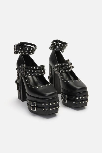 Black Friday - Strappy Stud Mary Jane - black