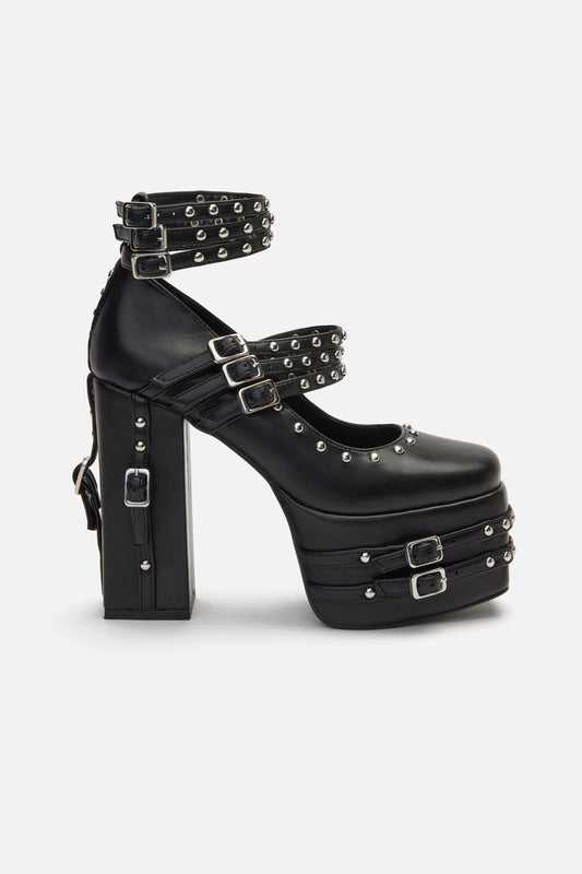 Black Friday - Strappy Stud Mary Jane - black