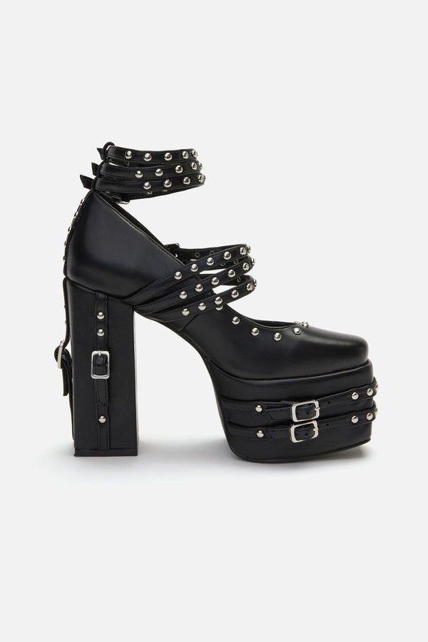Black Friday - Strappy Stud Mary Jane - black