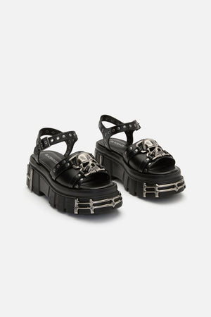 Black Friday - Skull & Stud Sandals - black