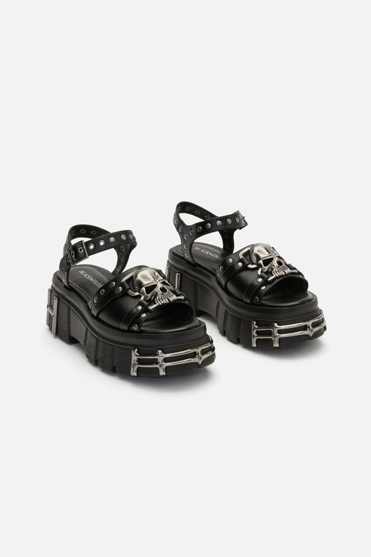 Black Friday - Skull & Stud Sandals - black
