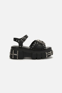 Black Friday - Skull & Stud Sandals - black