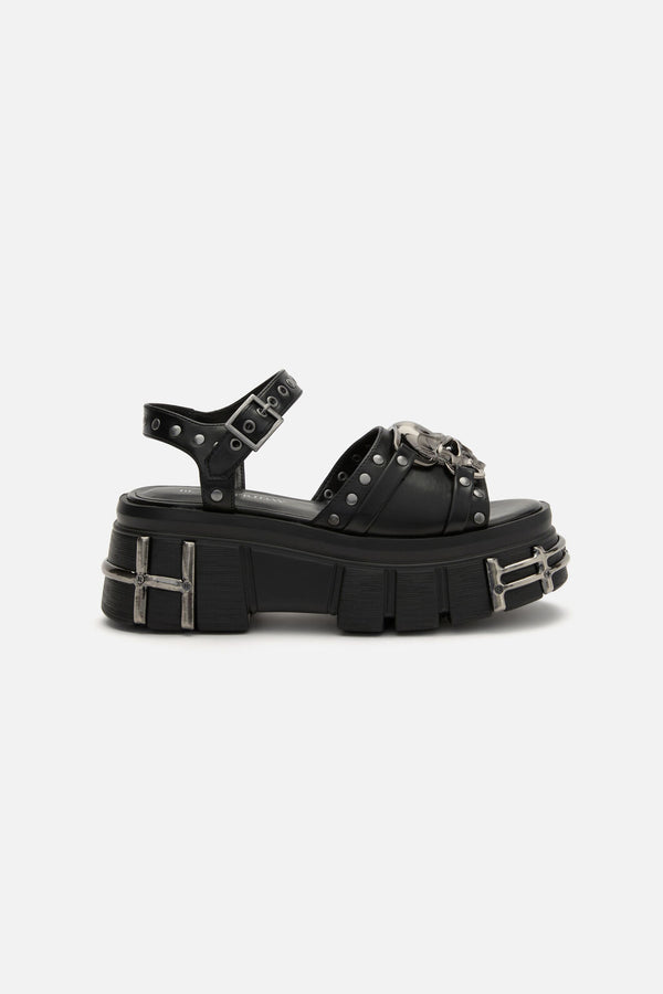 Black Friday - Skull & Stud Sandals - black