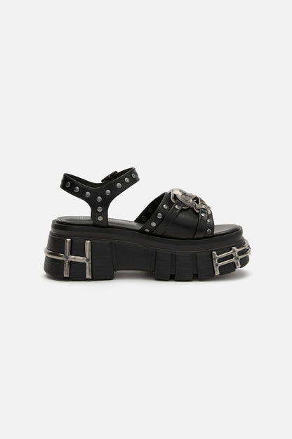 Black Friday - Skull & Stud Sandals - black