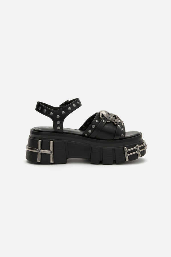 Black Friday - Skull & Stud Sandals - black