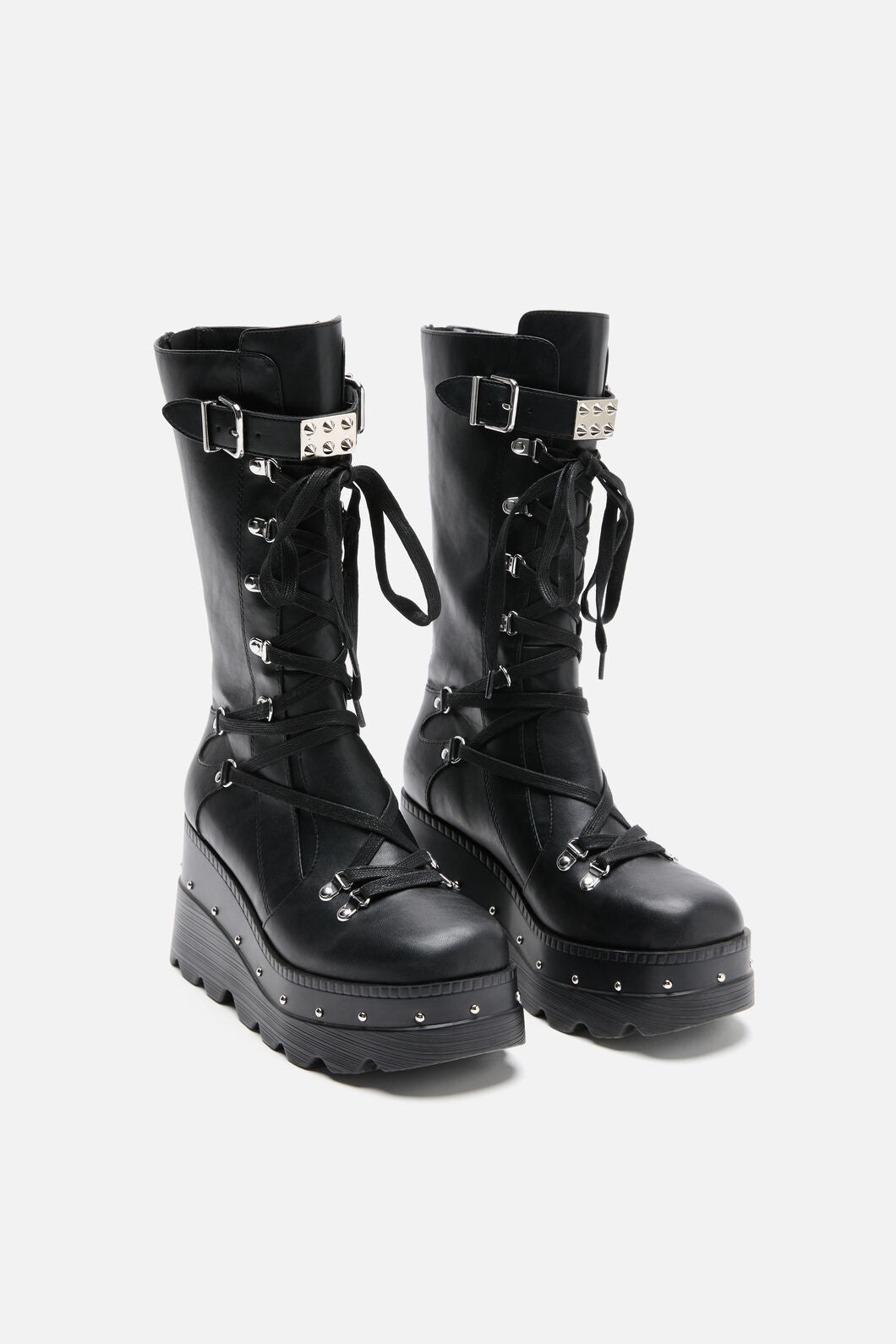 Black Friday - Criss Cross Wedge Boots - black