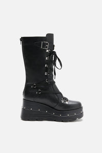 Black Friday - Criss Cross Wedge Boots - black