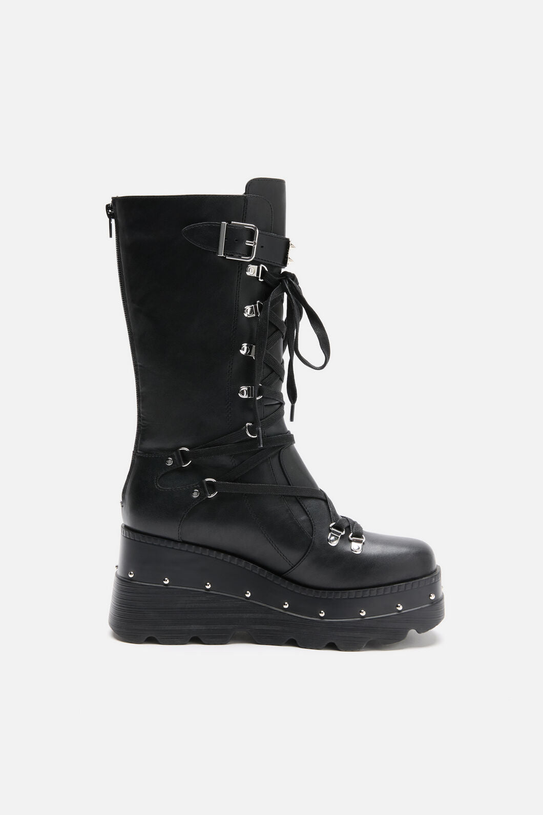 Black Friday - Criss Cross Wedge Boots - black