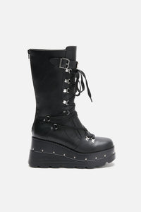Black Friday - Criss Cross Wedge Boots - black
