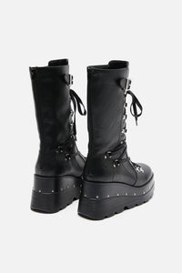 Black Friday - Criss Cross Wedge Boots - black