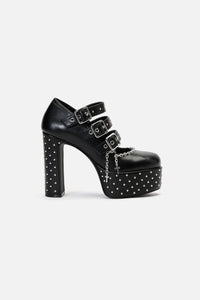 Black Friday - Chain Cross Studded Mary Janes - black