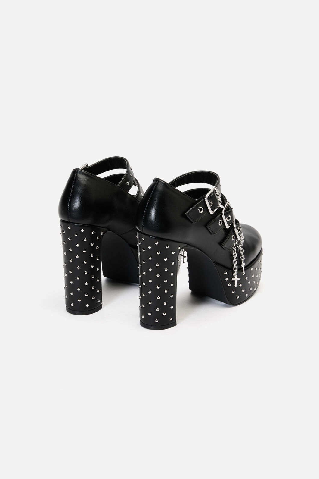 Black Friday - Chain Cross Studded Mary Janes - black