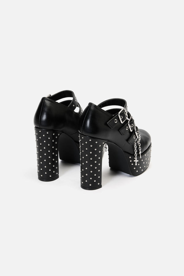 Black Friday - Chain Cross Studded Mary Janes - black