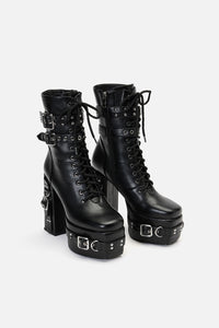 Black Friday - Lace Up Strappy Boots - black