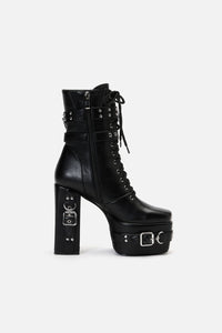 Black Friday - Lace Up Strappy Boots - black