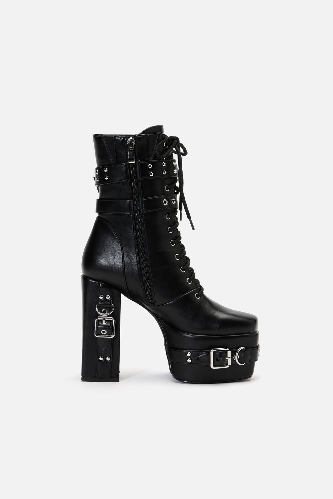 Black Friday - Lace Up Strappy Boots - black