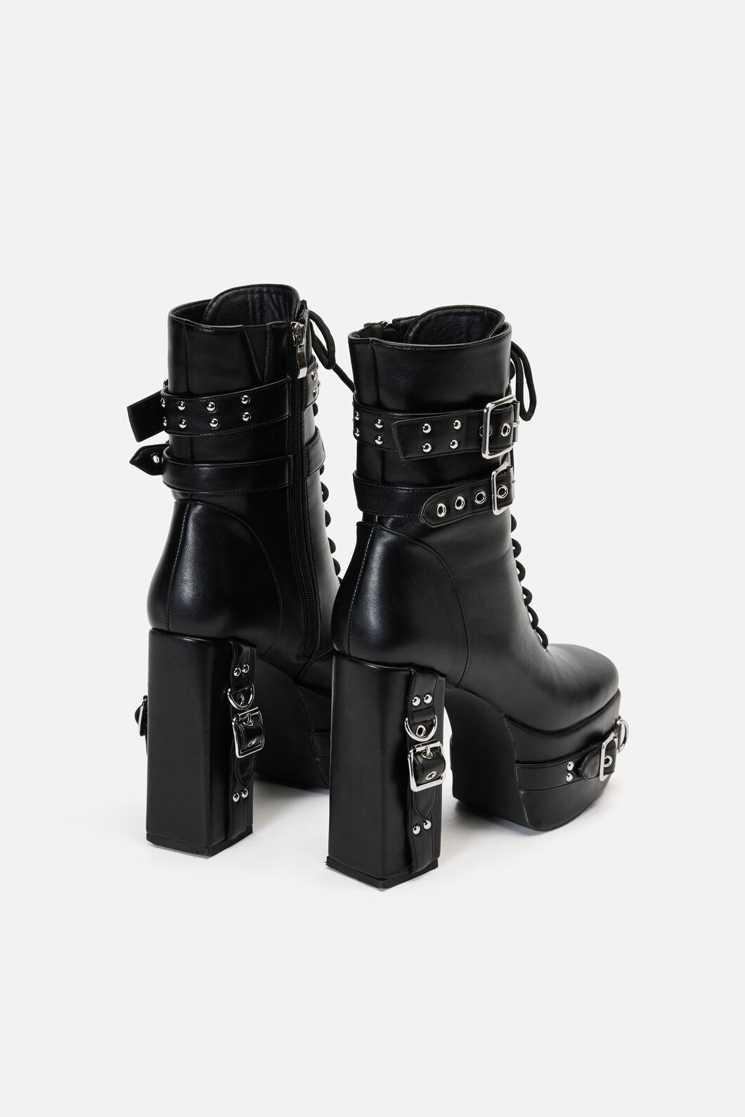 Black Friday - Lace Up Strappy Boots - black