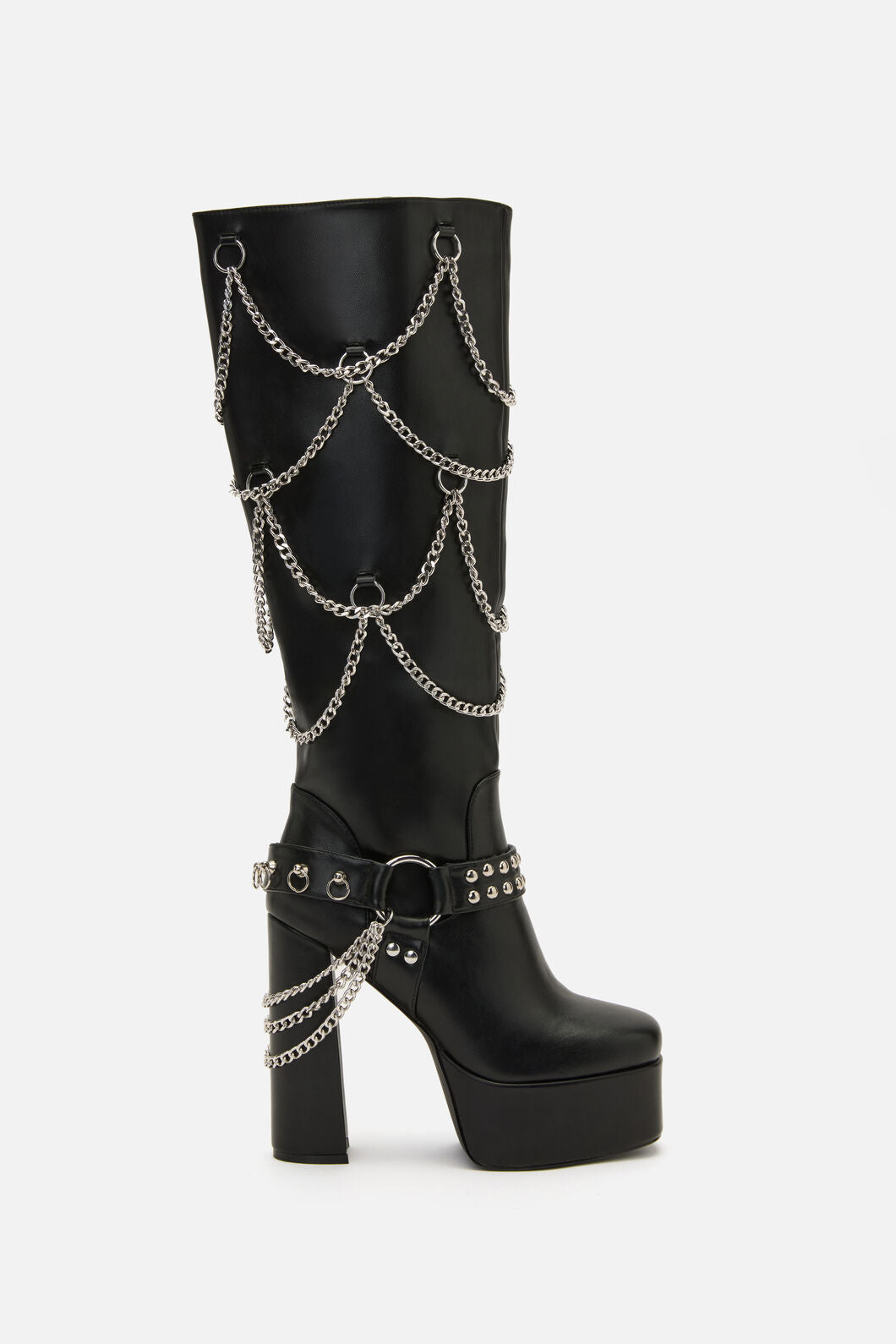 Black Friday - Chained In Heel Boots - black