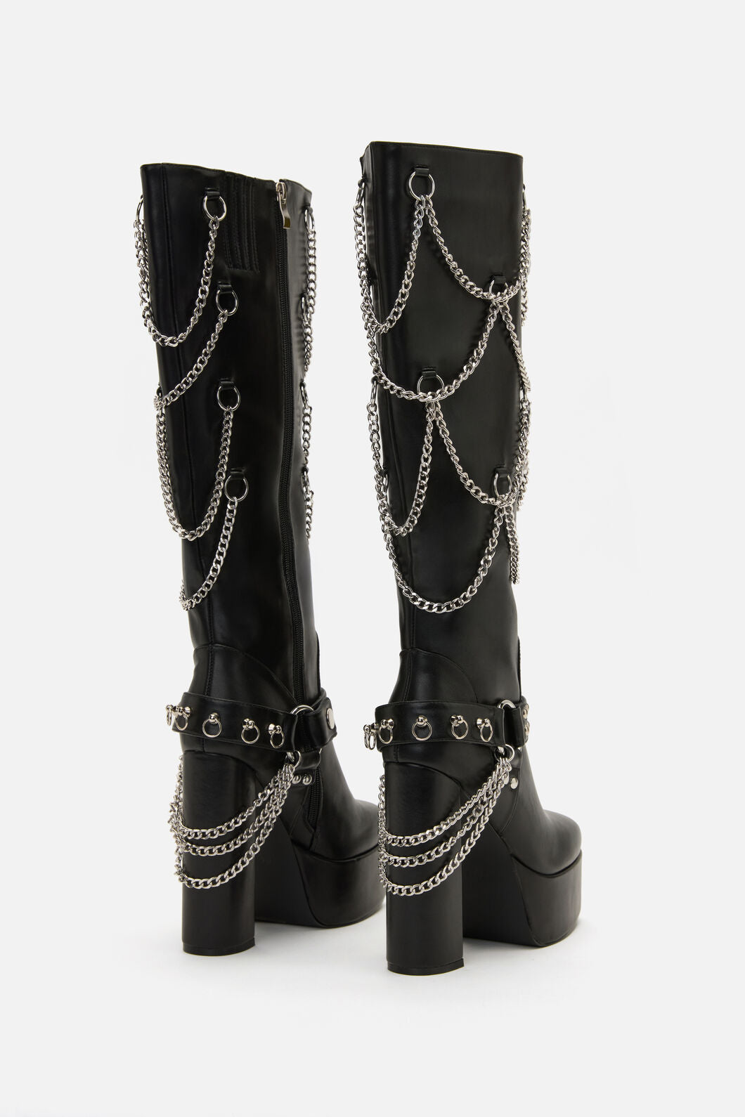 Black Friday - Chained In Heel Boots - black
