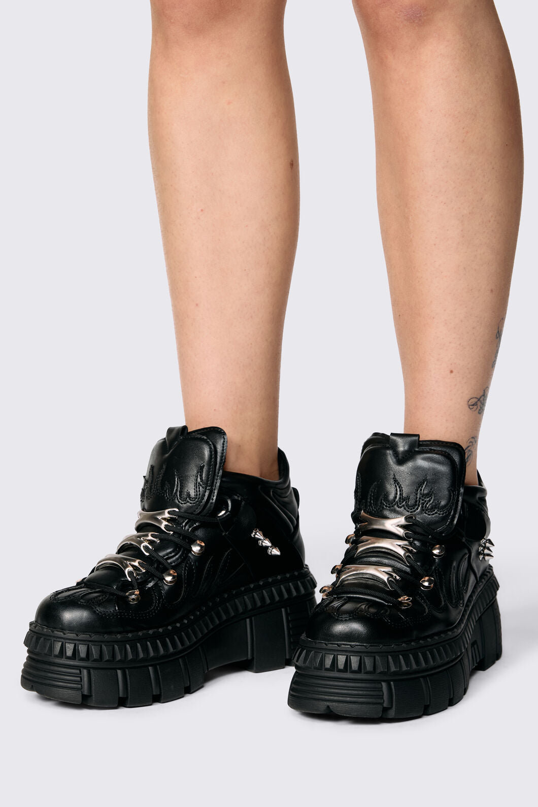 Black Friday - Flaming Platform Sneakers - black