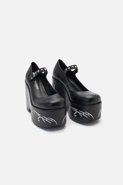Black Friday - Platform Tattoo Mary Jane - black