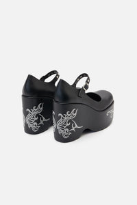 Black Friday - Platform Tattoo Mary Jane - black
