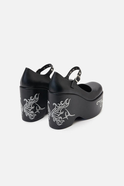 Black Friday - Platform Tattoo Mary Jane - black