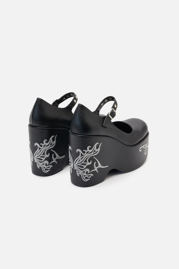 Black Friday - Platform Tattoo Mary Jane - black