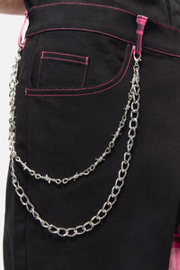 Dangerfield - Rococo Life Contrast Tartan Pant - black-pink