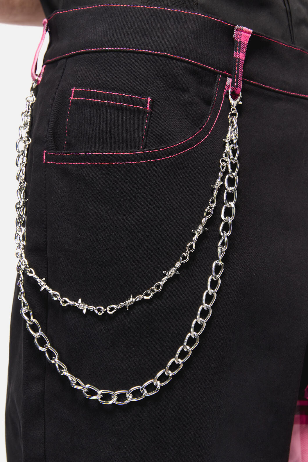 Dangerfield - Rococo Life Contrast Tartan Pant - black-pink