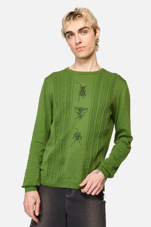 Dangerfield - Insect Obsessed Cable Knit Jum - green