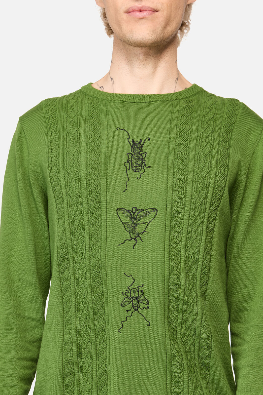 Dangerfield - Insect Obsessed Cable Knit Jum - green