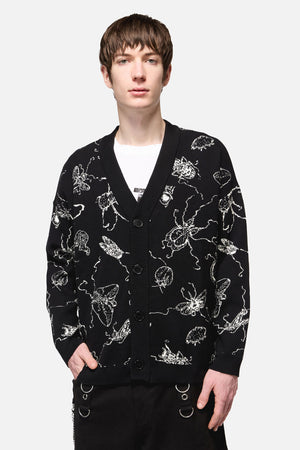 Dangerfield - Dark Pieridae Knit Cardi - black