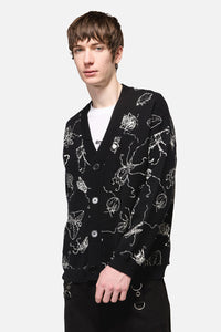 Dangerfield - Dark Pieridae Knit Cardi - black