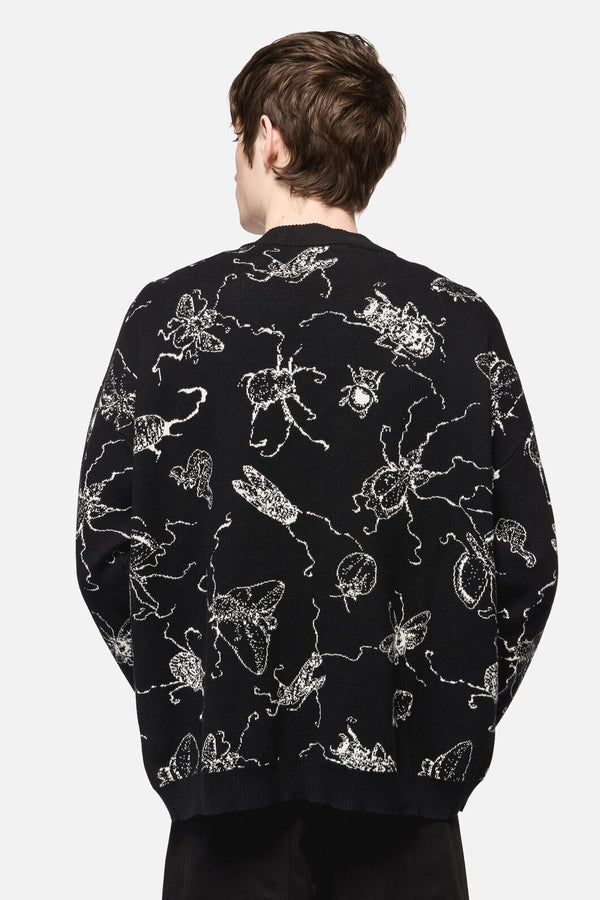 Dangerfield - Dark Pieridae Knit Cardi - black