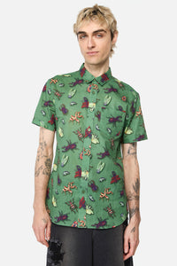 Dangerfield - Entomology Printed SS Shirt - green