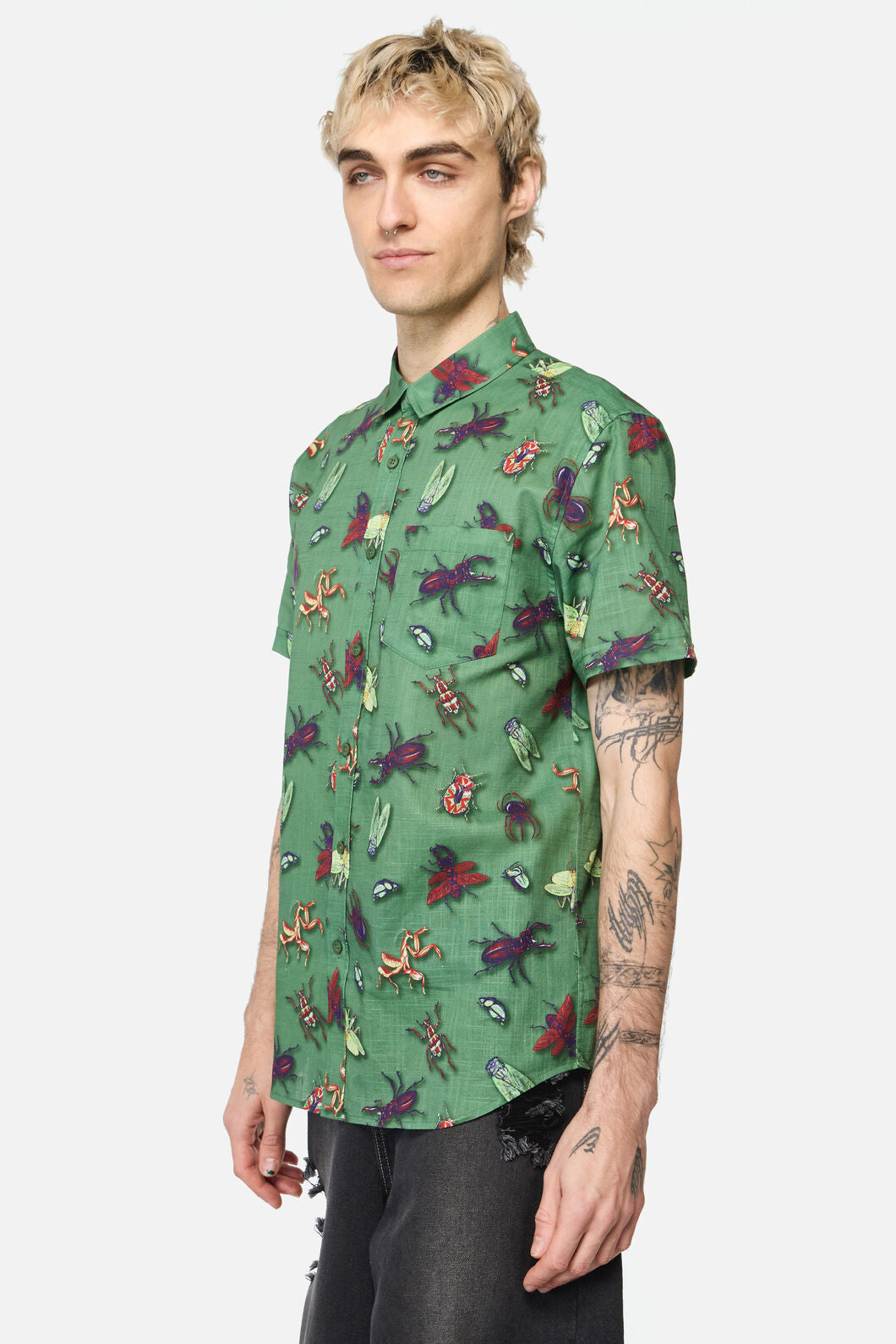 Dangerfield - Entomology Printed SS Shirt - green