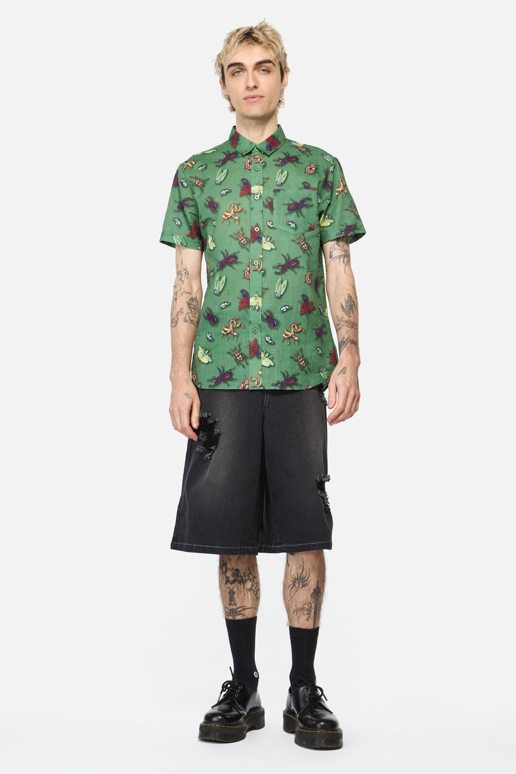 Dangerfield - Entomology Printed SS Shirt - green