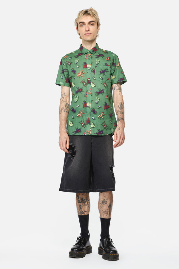 Dangerfield - Entomology Printed SS Shirt - green