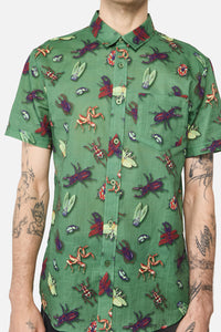 Dangerfield - Entomology Printed SS Shirt - green