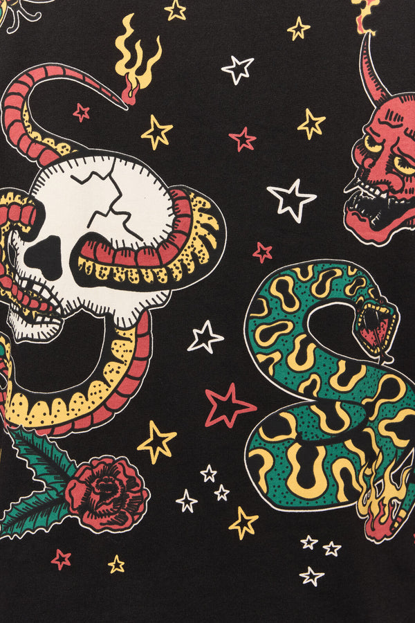 Dangerfield - Dangerous Grunge Crop Tee - black