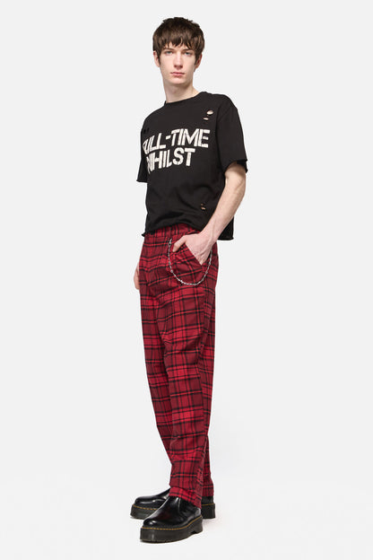 Dangerfield - Over It Tartan Slim Fit Pants - red