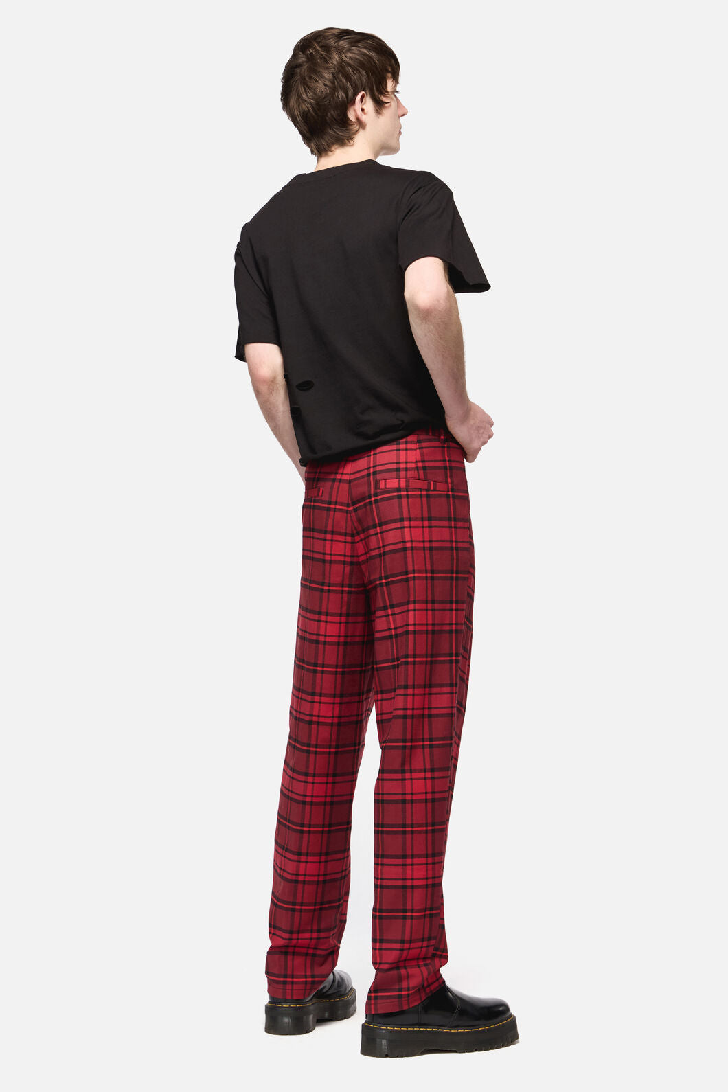Dangerfield - Over It Tartan Slim Fit Pants - red
