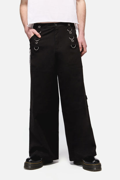 Dangerfield - Defiant GrungeTrimWideLegCargo - black